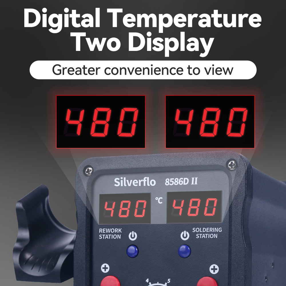 Silverflo stasiun Solder 8586D - Hot Air Rework Station ulasan dan harga