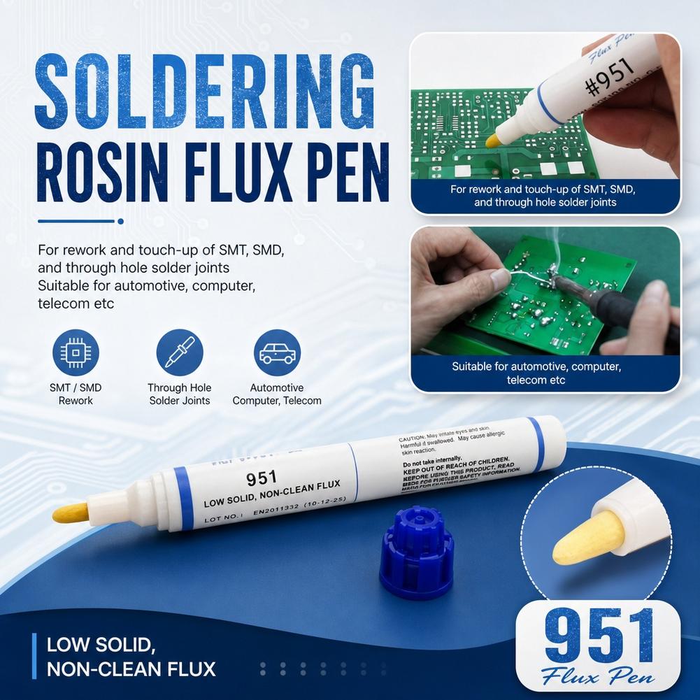 951 No‑Clean Rosin Flux Pen 10 - Flux Pen Electronics ulasan dan harga